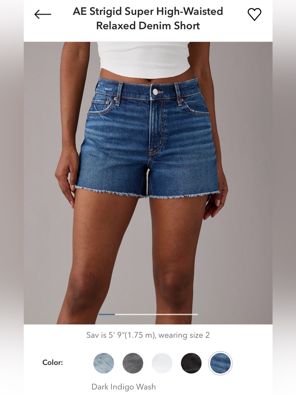 American Eagle high waisted stretch, jean short -excellent condition